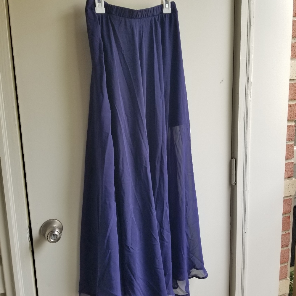 Xs navy chiffon maxi skirt - Picture 5 of 5